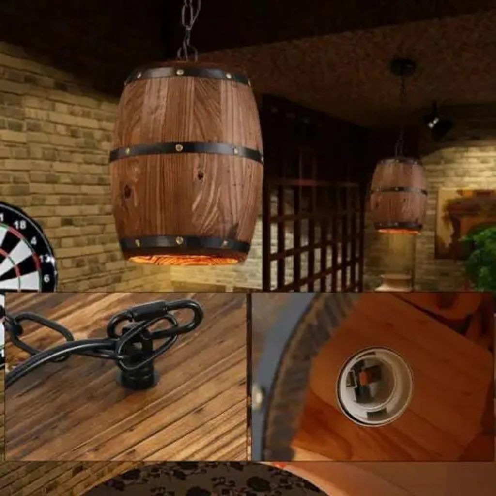 Suspension bois bouchon de vin : éclairage rustique pour déco originale - 9