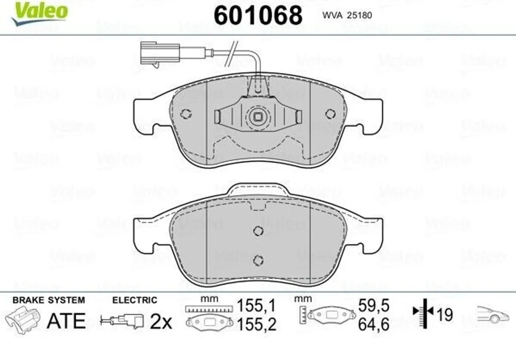 Plaquettes Valeo 601068 : Freinage silencieux pour Giulietta (940)