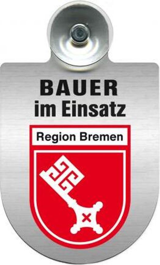 Einsatzschild Windschutzscheibe incl. Saugnapf - Bauer im Einsatz - 309736 Color - Region Bremen