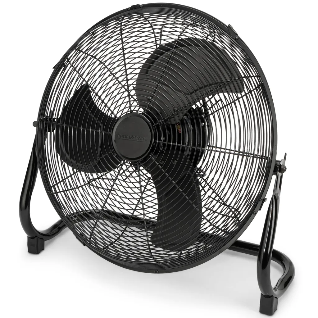 Ventilateur de sol 45cm métal noir - Modèle VL 3066 BK inclinable