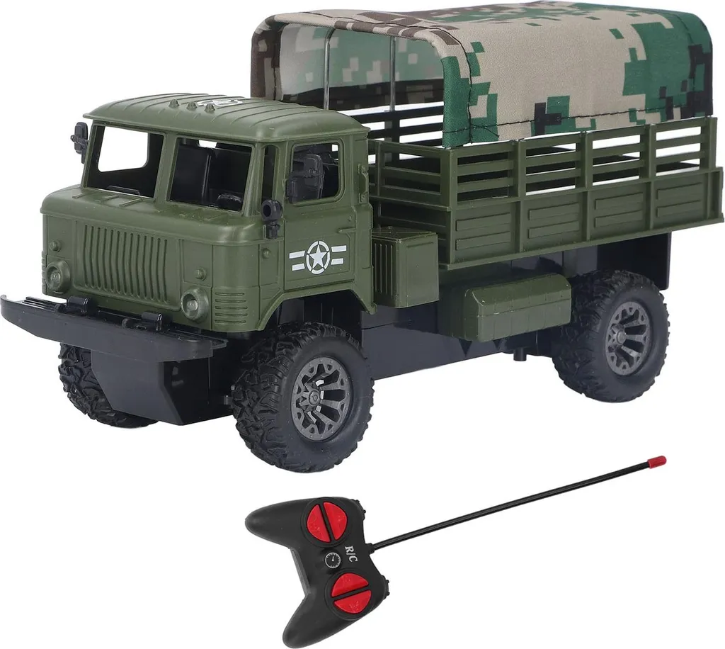 Véhicule Télécommandé Tout-Terrain Militaire Vert Olive avec Lumières - 3