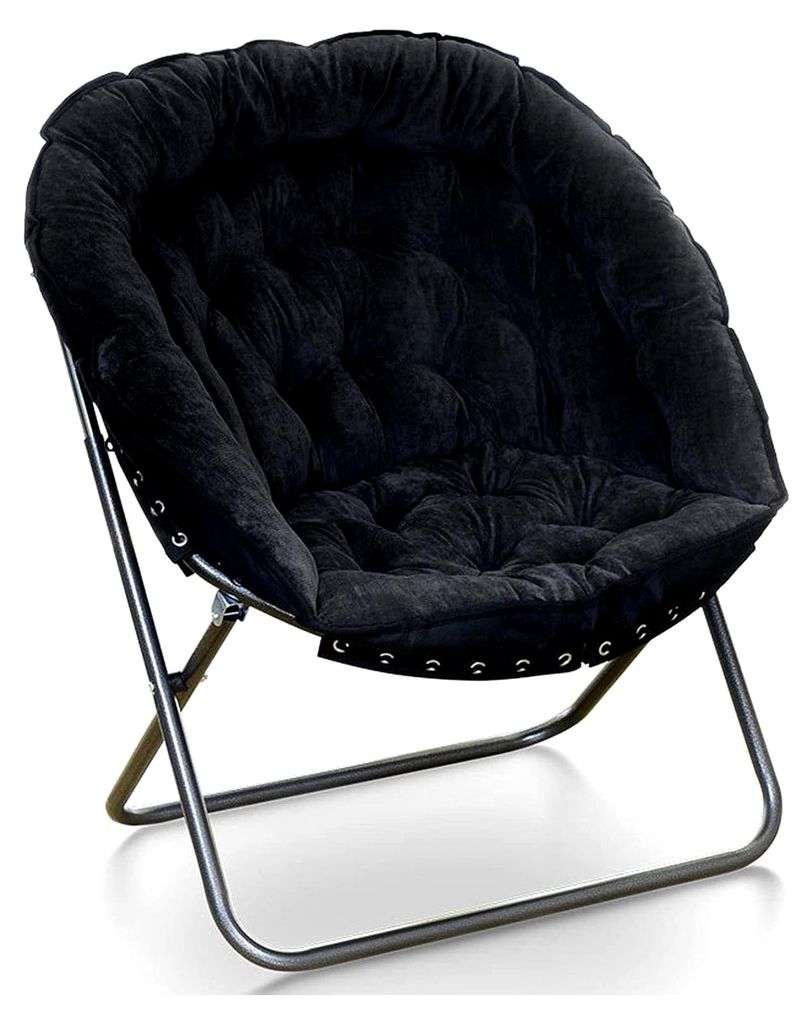 Lounge Chair Tragbarer Klappstuhl Moderner Lazy Chair Freizeitsofa für Wohnzimmer Schlafzimmer Büro (Farbe: Grün) (Schwarz)