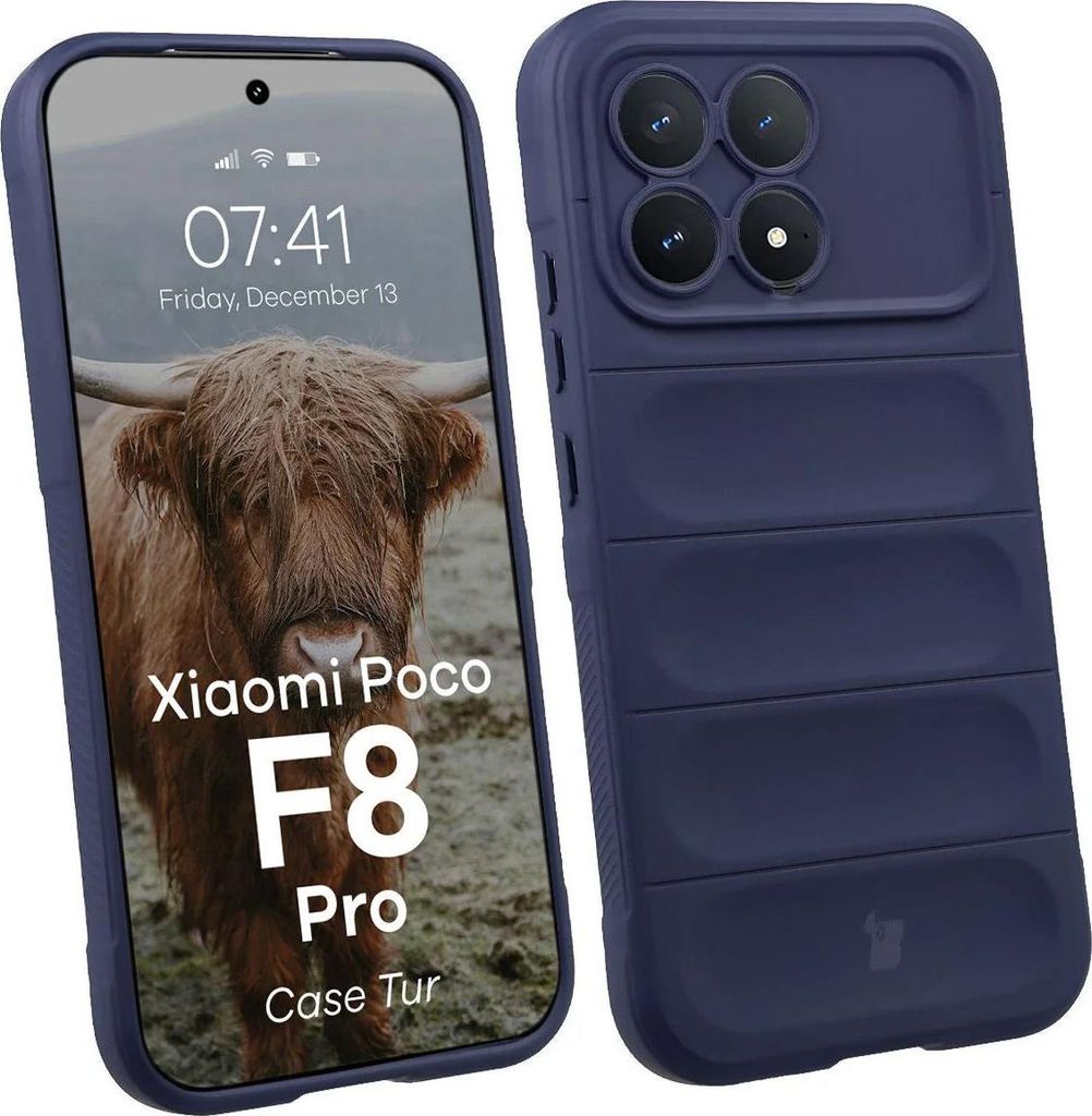 Robuste Handyhülle für Xiaomi POCO F8 Pro, Bizon Case Tur, Dunkelblau