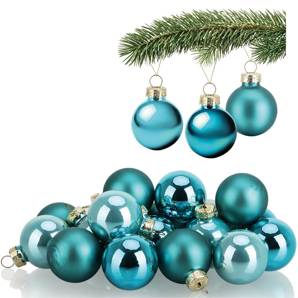 COM-FOUR 20x Mini-Christbaumkugeln aus Glas - kleine Weihnachtskugeln für die Weihnachtsdekoration - Baumschmuck für den Weihnachtsbaum - Ø 3 cm