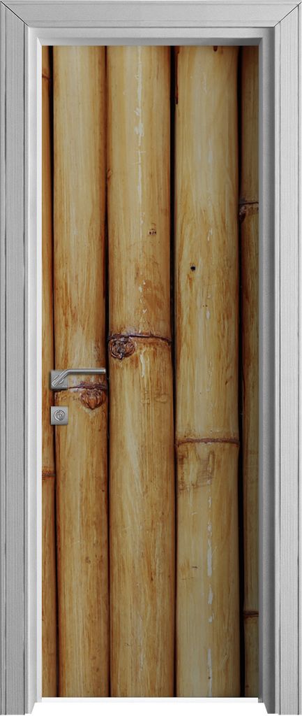 Tür Selbstklebende 70x210 cm Türfolie Türtapete Klebefolie - Natürlich Bambus Zaun