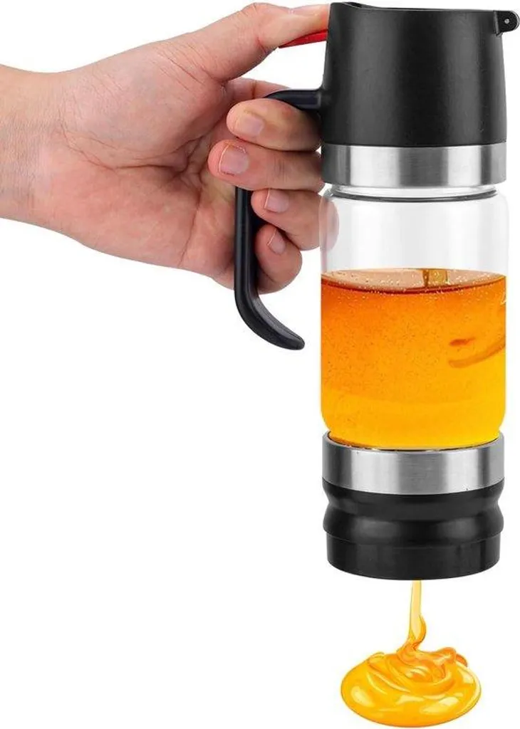 Doseur à miel en verre anti-goutte : fini les mains collantes - 300 ml