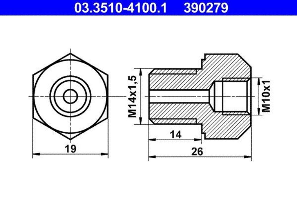 ATE Adapter, Bremsleitung Artikel: 03.3510-4100.1