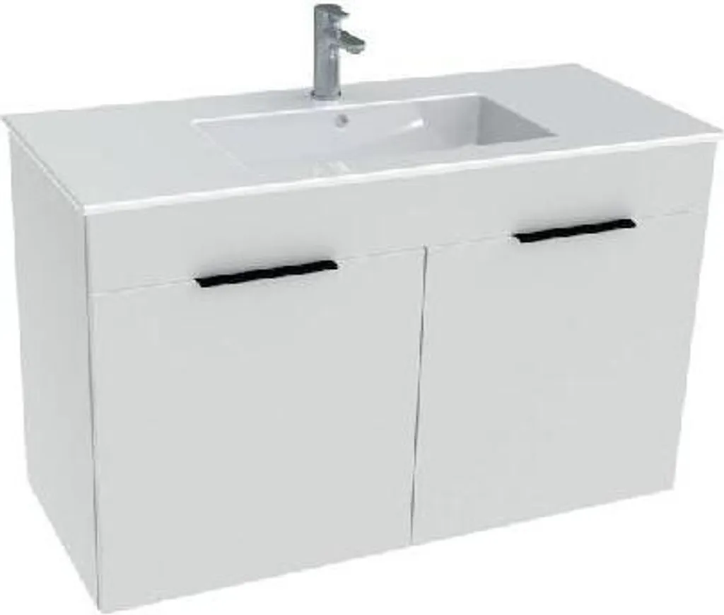 Ensemble Jika CUBE lavabo et armoire blanche 1000mm finition haute qualité
