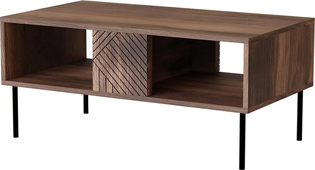 Table basse de salon Gadon en bois Noyer brun - Meuble de rangement chic