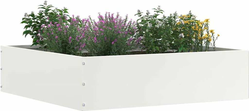 vidaXL Raseneinfassung 6 pcs Weiß 50 x 50 x 13 cm Stahl