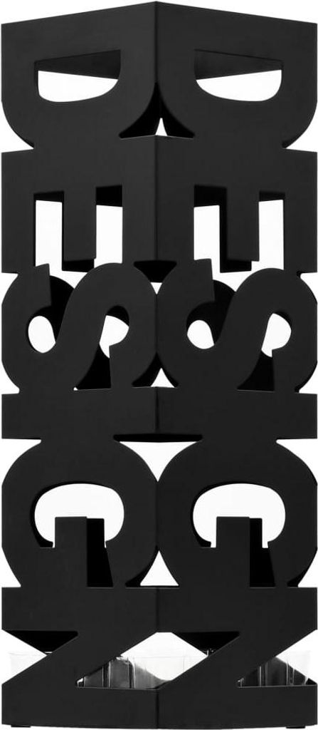 vidaXL Stojan na deštníky Design Steel Black Obrázek produktu 