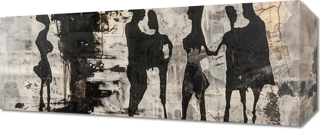 Quadro 50x20cm Persone grigie