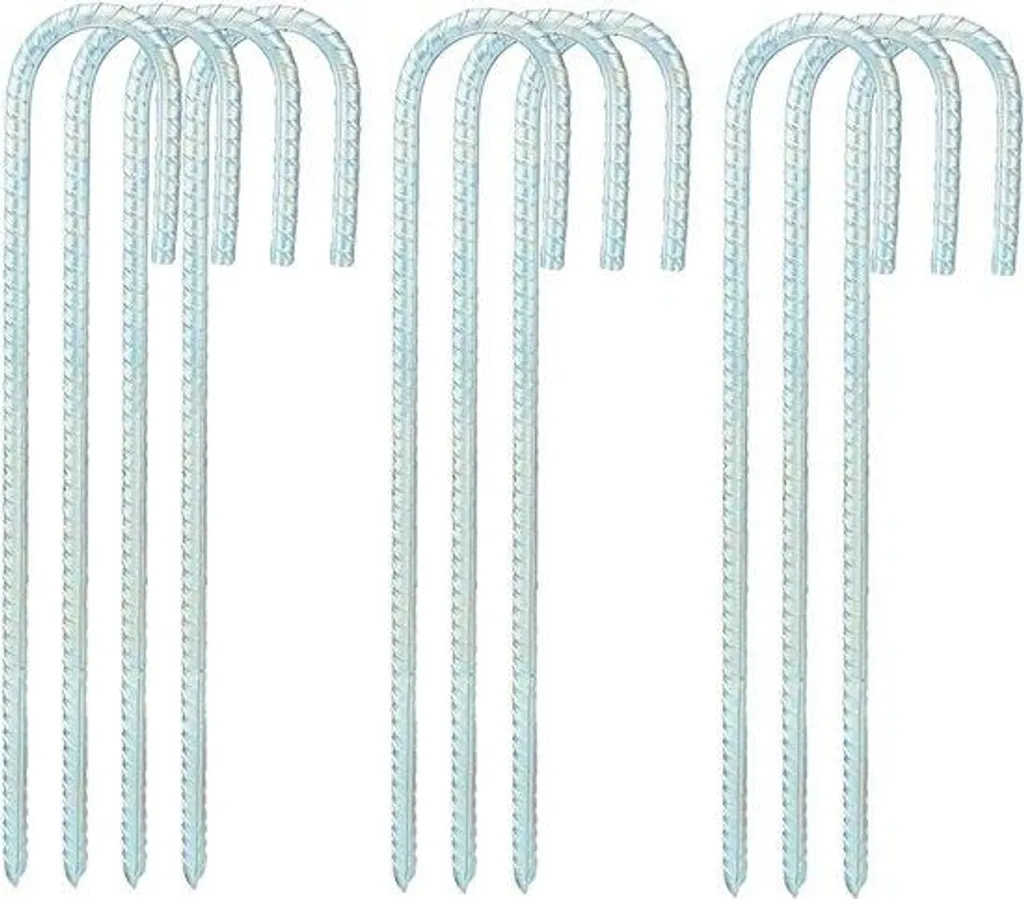 Fixation anti-vent pour trampoline et tente - Anneaux acier 30 cm