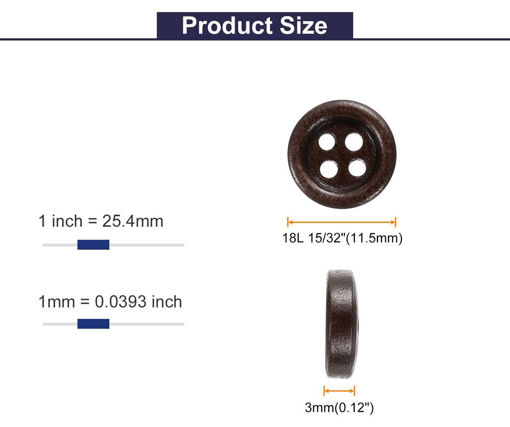 30 Stš¹ck Kn?pfe Holz 11,5 mm Runde Holzkn?pfe, 4 L?cher Vintage H?lzerne N?hkn?pfe zum Ann?hen Basteln Dekorationen DIY Handwerk Gestalten Kleid...