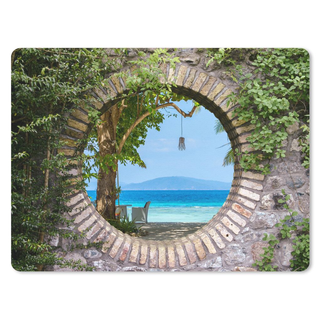 MuchoWow Mauspad Mousepad Strand - Durchsichtig - Tropisch - Strandkorb 23x19 cm - Mousepads - Maus Mat - Pad - Mausunterlage - Schreibtischunter...