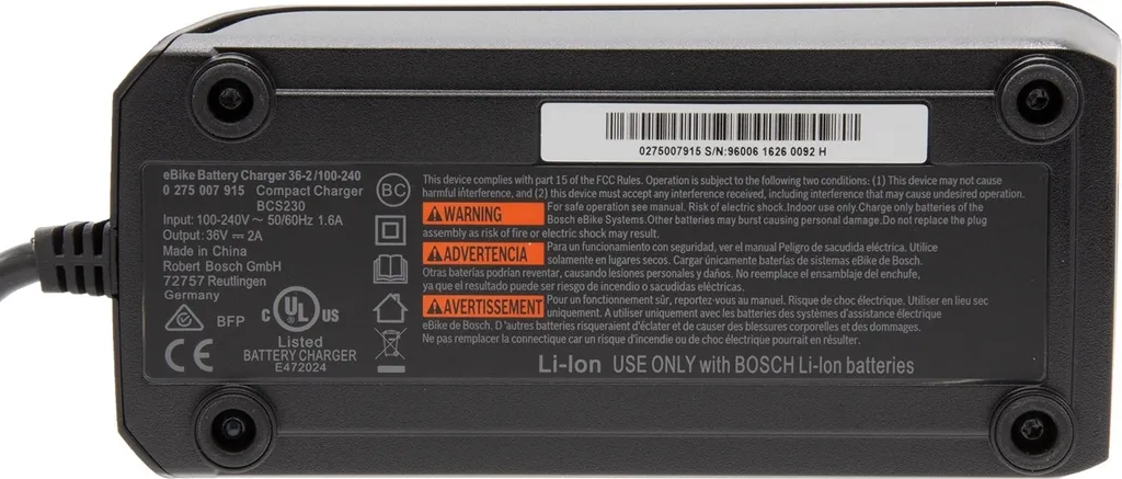 Ne Tombez Plus en Panne : Chargeur Compact Bosch 2A pour E-Bike 240V