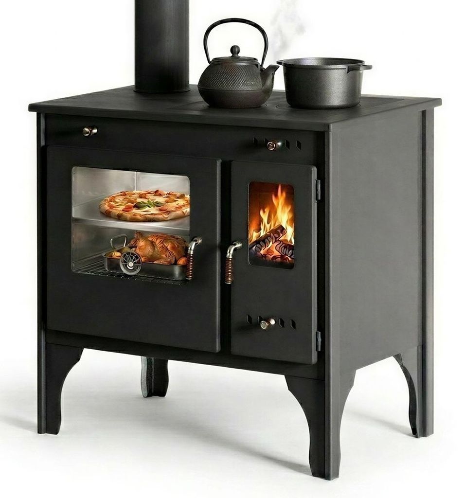 Holzherd R ECO INOX mit Edelstahlbackofen, linke Version Produktbild 
