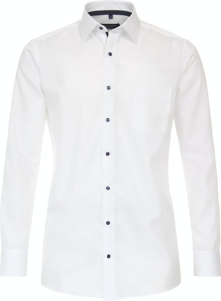 CASAMODA Herren Businesshemd Langarm Kent Comfort-Fit Struktur Weiß 43