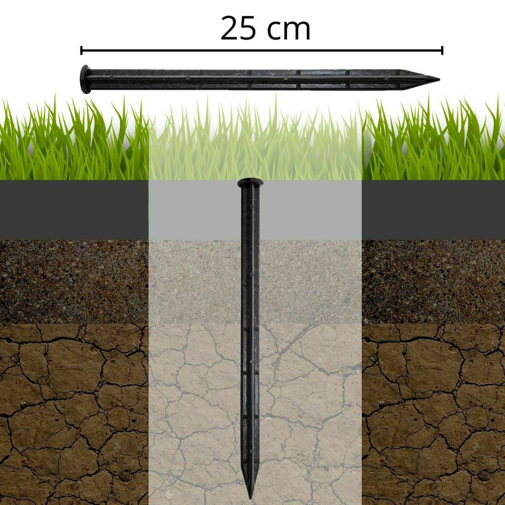 Anker (25cm, 10 stück) Erdanker Rasenkantenanker Befestigungsanker Bodenanker