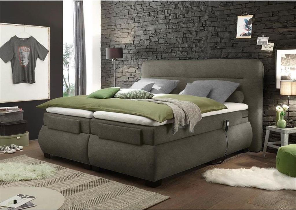 Boxspringbett 180x200 cm elektrisch verstellbar EDIRNE-09 in Uran 09 stone