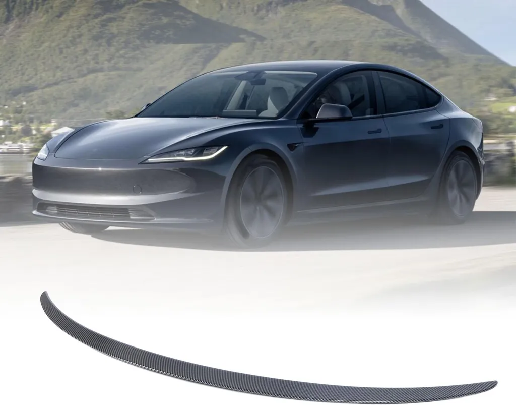 Spoiler de coffre Tesla Model 3 Highland 2024 Look Fibre de Carbone