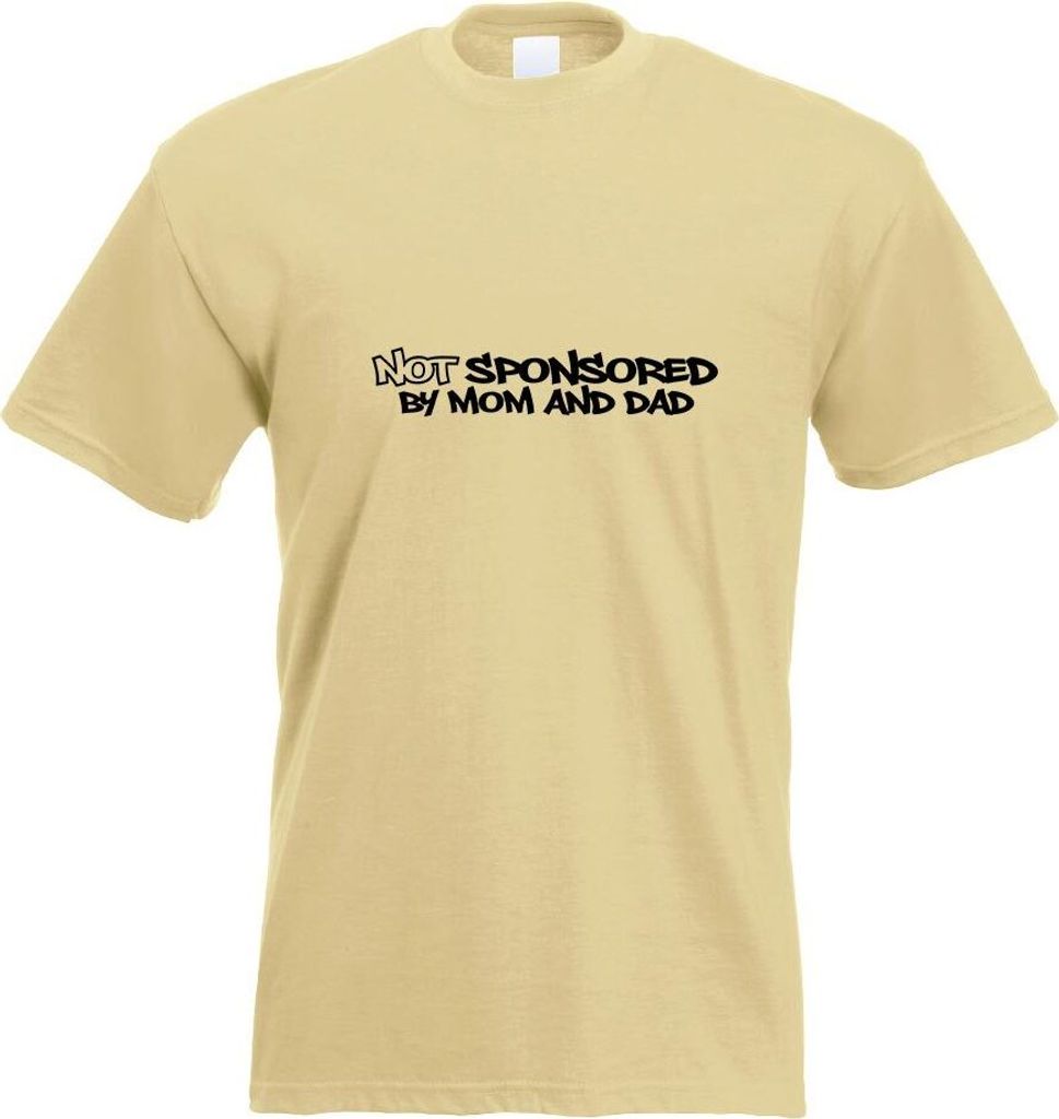Kiwistar - T-Shirt - Khaki - Not Sponsored by mom and dad Motiv Bedruckt Funshirt Design Print - mit Motiv Bedruckt - Funshirt Design - Sport - Fre...