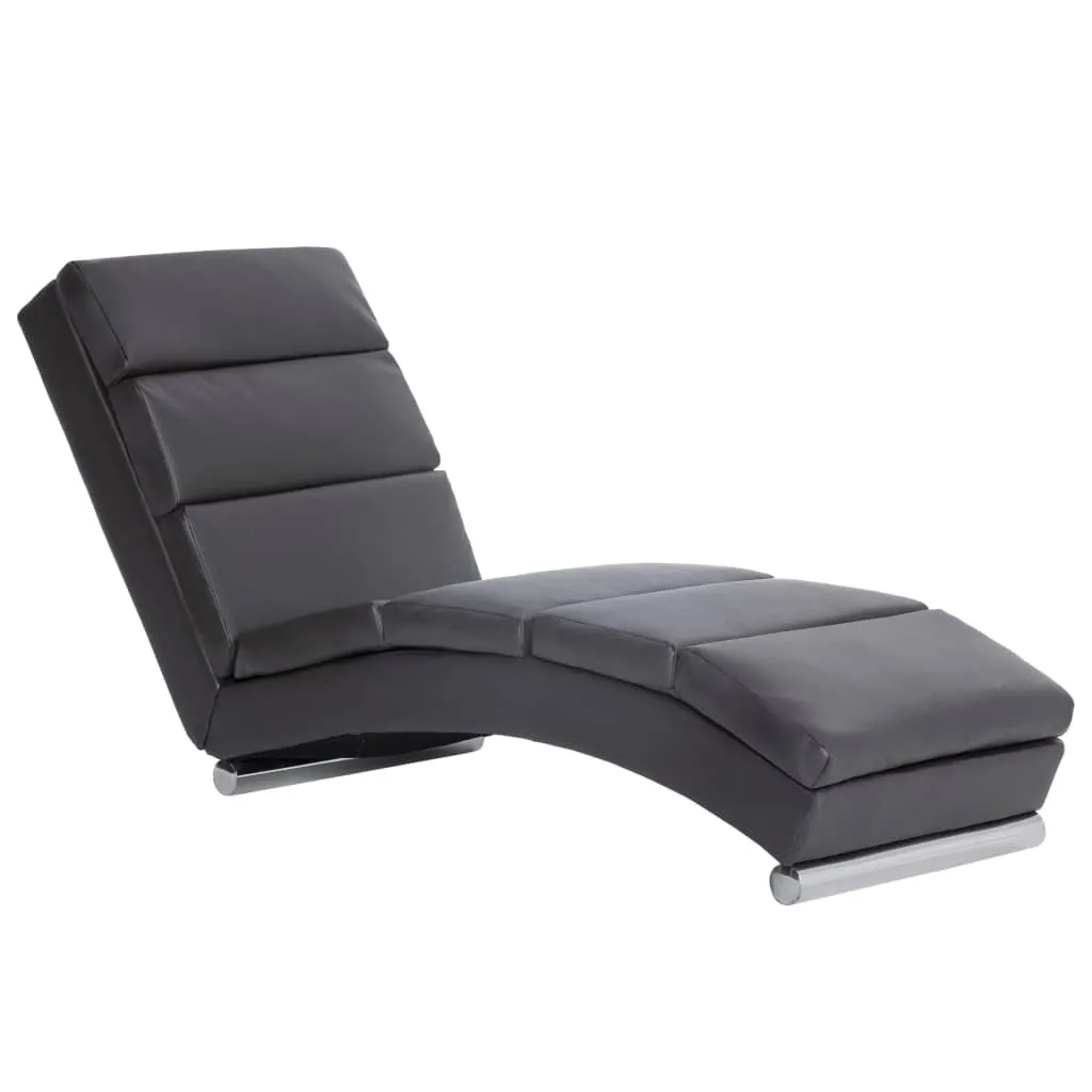 vidaXL Chaise longue Gris en Similicuir - Méridienne Design pour Salon