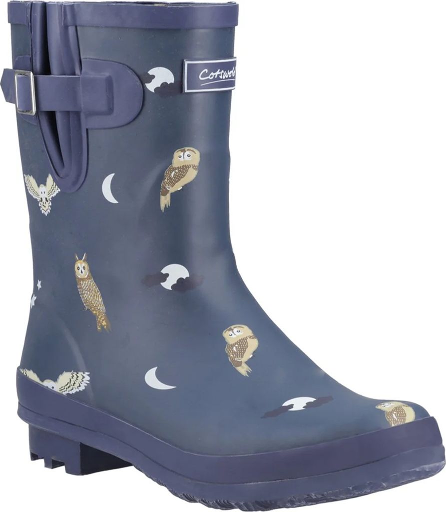 Cotswold - Damen Gummistiefel "Woodland", Eule FS11306 (40,5 EU) (Mittelblau)