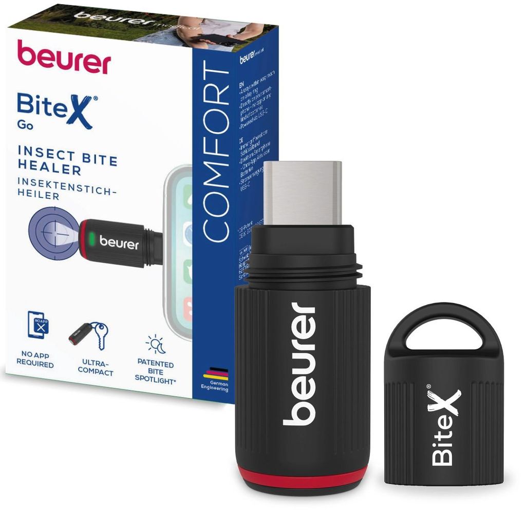 BEURER BiteX Go Deep Black Insektenstichheiler Smartphone USB-C 10731