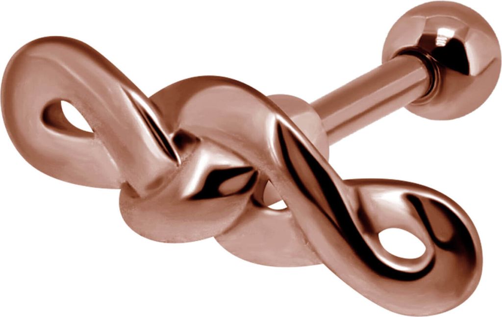 Helix Ohrpiercing 925 Sterling Silber mit Webmuster in verschiedenen Farben Material - Silber rosévergoldet Verschlusskugel - 4 mm Stablänge - 6 mm