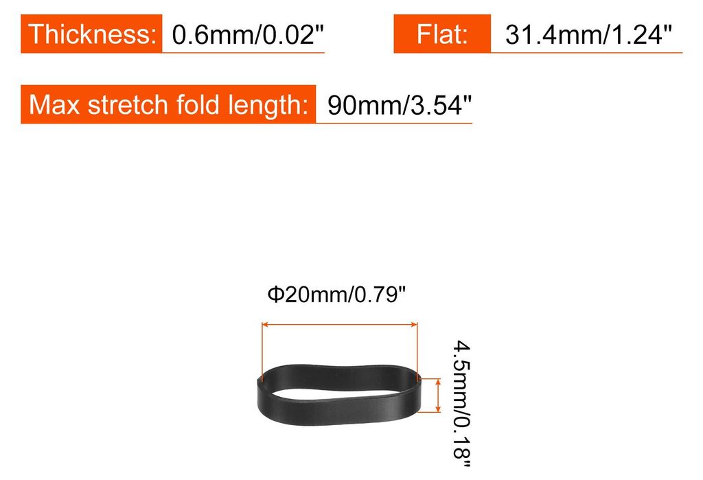 200 Stš¹ck Gummiringe Gummiband Rutschfest Flach 1 1/4" fš¹r Bš¹cher Boxen Schwarz