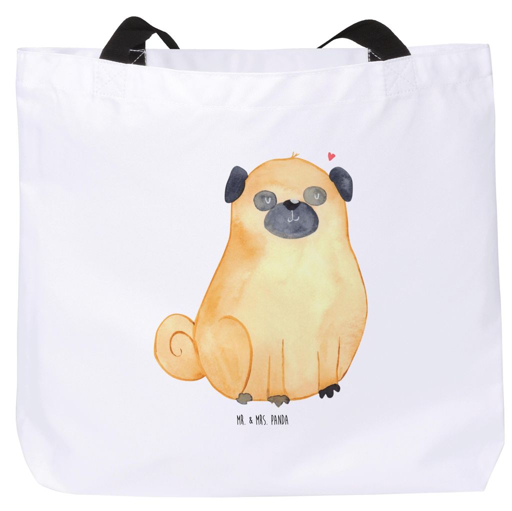 Mr. & Mrs. Panda Freizeittasche Mops - Weiß - Geschenk, Tragetasche, Tote Bag, Hund, Beutel, Vierbeiner, Knuffig, Liebe, Sprüche, Reisetasche, St...