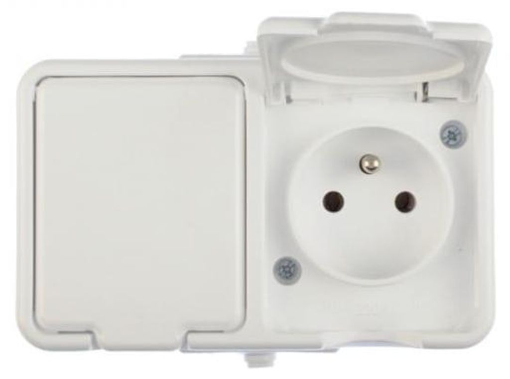Caja empotrable doble, hermética, de color blanco, IP44, Imagen del producto 