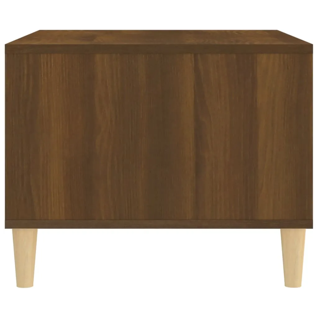 Table basse bois composite marron chêne 60x50 cm surface résistante - 12