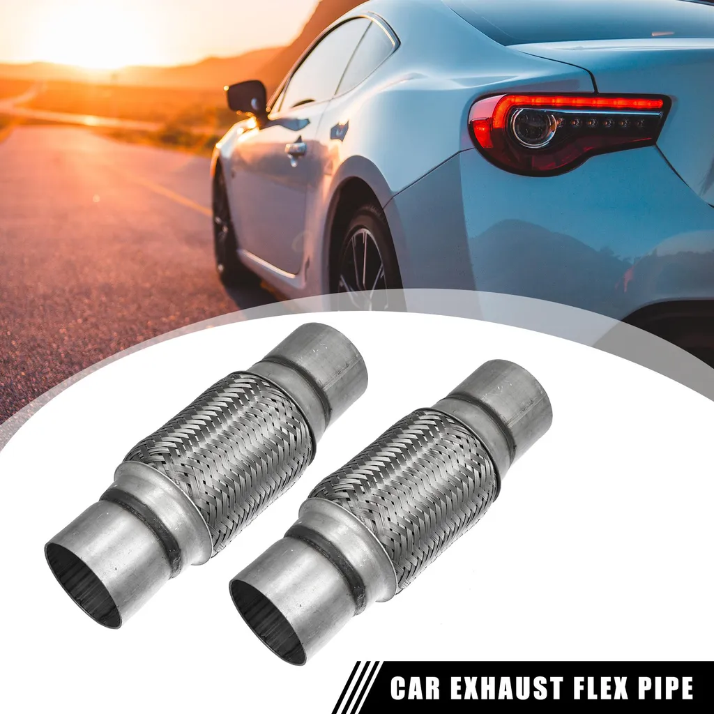 2 Pcs Flexible d'Échappement avec Rallonge à Souder 2.5"x6"x10" Inox