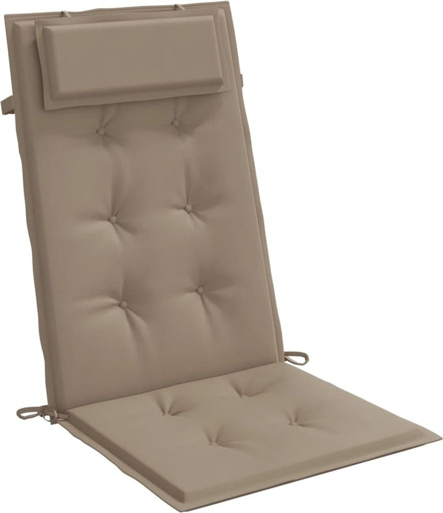 vidaXL Hochlehner-Auflagen 4 Stk. Taupe Oxford-Gewebe