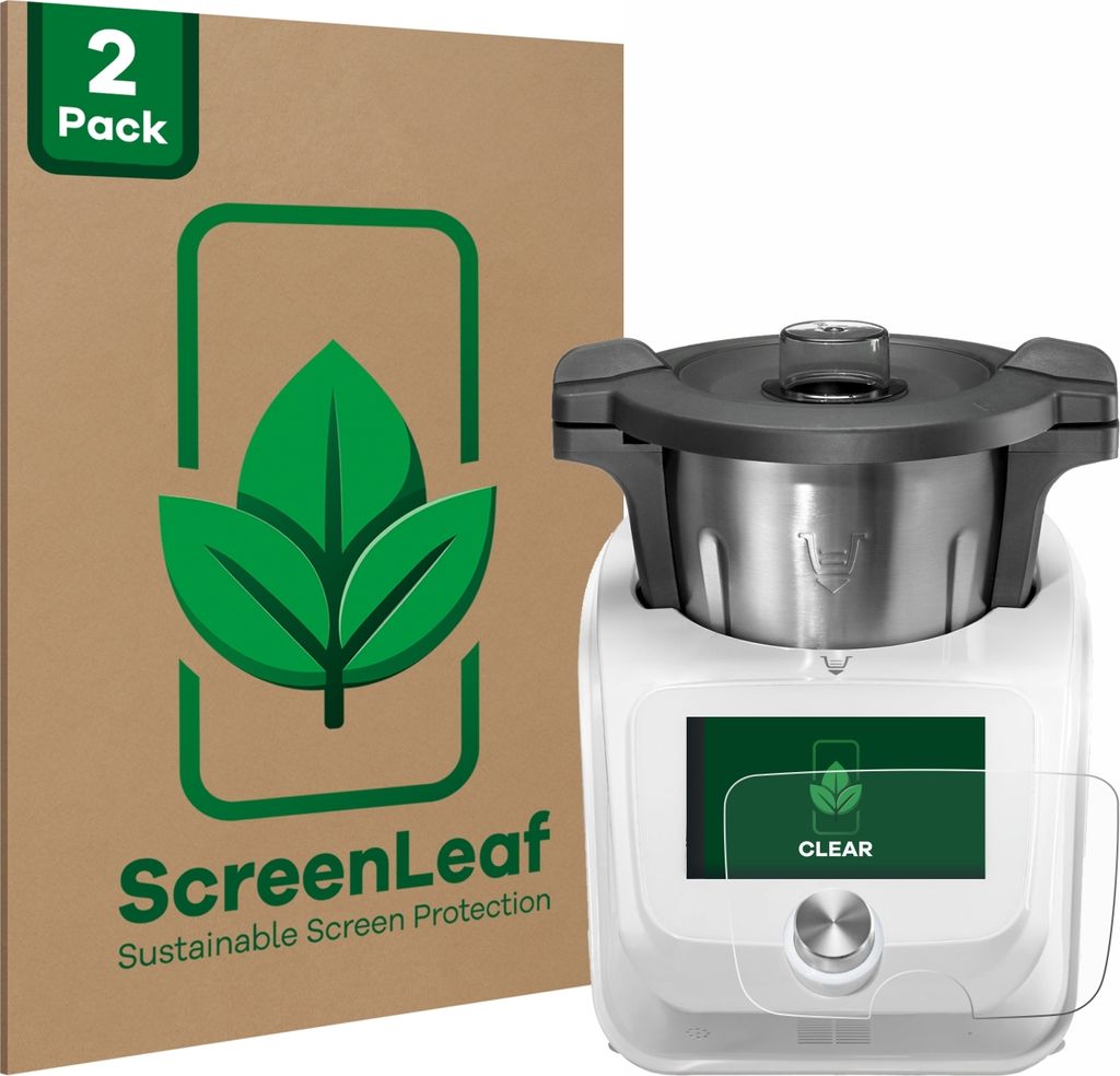 2x ScreenLeaf Schutzfolie für SilverCrest Monsieur Cuisine Connect nachhaltiger Displayschutz Display Schutz Folie Klar Transparent
