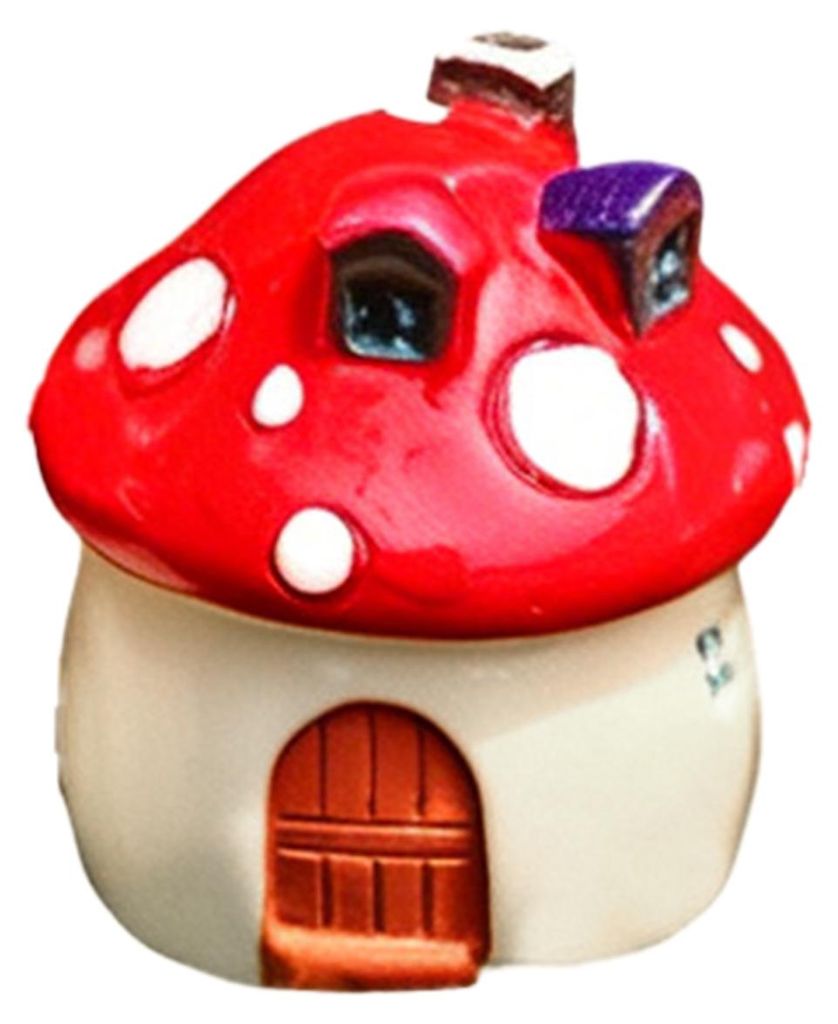 Mini-Pilzhaus-Figur, Miniatur-Feengarten-Accessoires, winzige Harz-Häuschen-Statue für DIY-Terrarien, Mooslandschaften, Pflanztöpfe, Bonsai-Deko...
