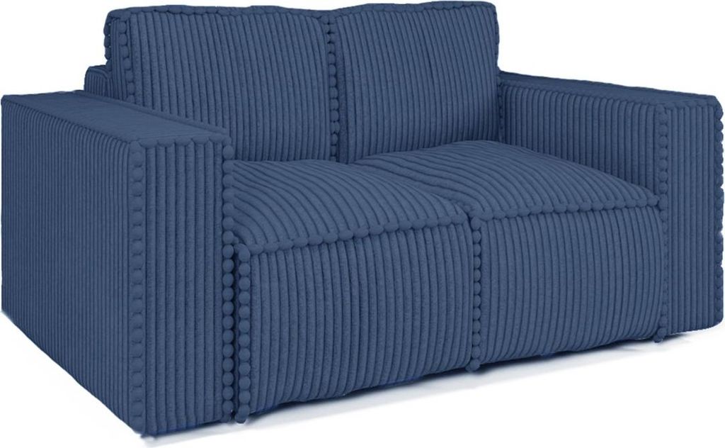 Sofa Designersofa 2-Sitzer VAJANA Stoff Tilia Dunkelblau