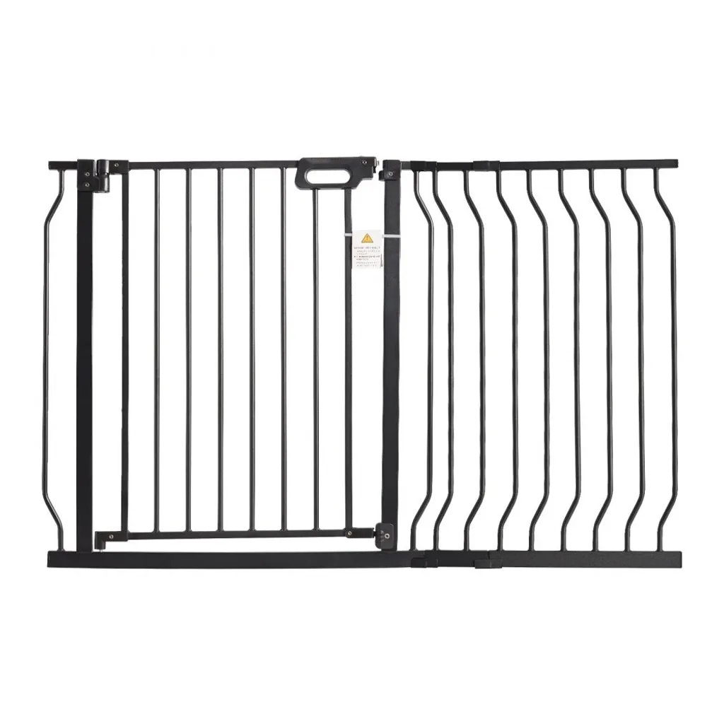 Barrière d'Escalier Extensible Noire sans Trou pour Bébé et Chien