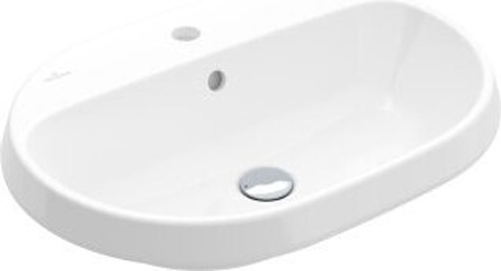 Villeroy & Boch Architectura Einbaubecken Oval ohne Überlauf mit Hahnloch 60x45x17 cm Weiß KeramikPlus