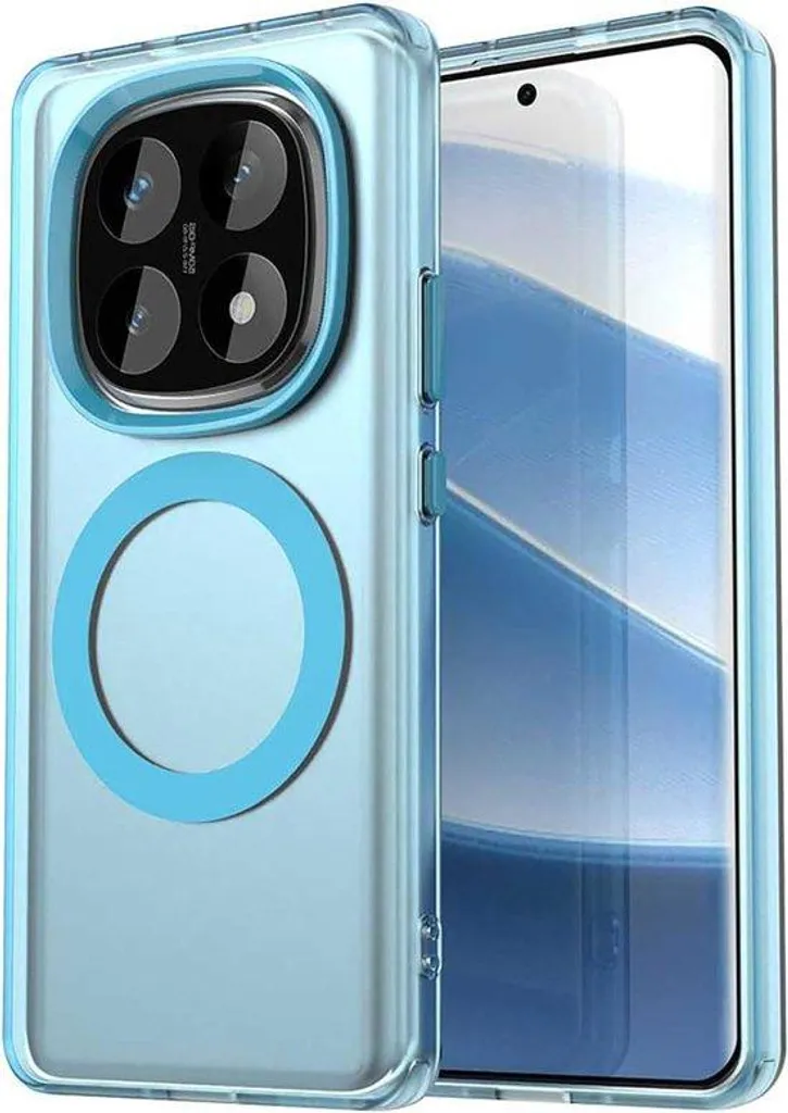 Étui magnétique bleu mat pour iPhone - Coque polycarbonate antichoc