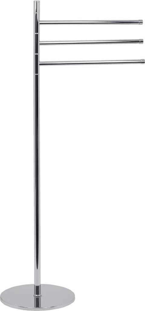 Casa Padrino Luxus Badezimmer Handtuchhalter Silber Ø 24 x 33,5 x H. 94 cm - Freistehender Messing Handtuchhalter - Badezimmer Möbel - Hotel Möb...
