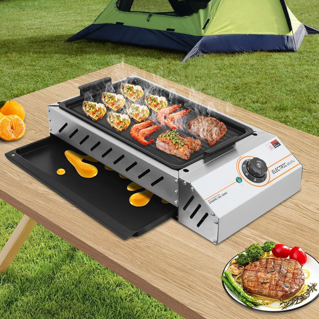 Plancha électrique de table avec grande surface de cuisson réglable - 5