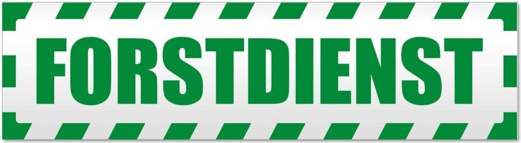 Kiwistar - Autoaufkleber - Grün - 60 x 16 cm - Forstdienst gestreift - Hinweis Aufkleber Sticker für Auto, Kfz, Fahrrad, PKW, LKW