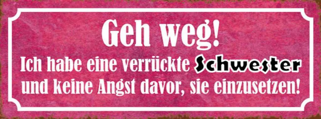 vianmo Holzschild 10x27 cm ich habe eine verrückte Schwester Spruch Zitat