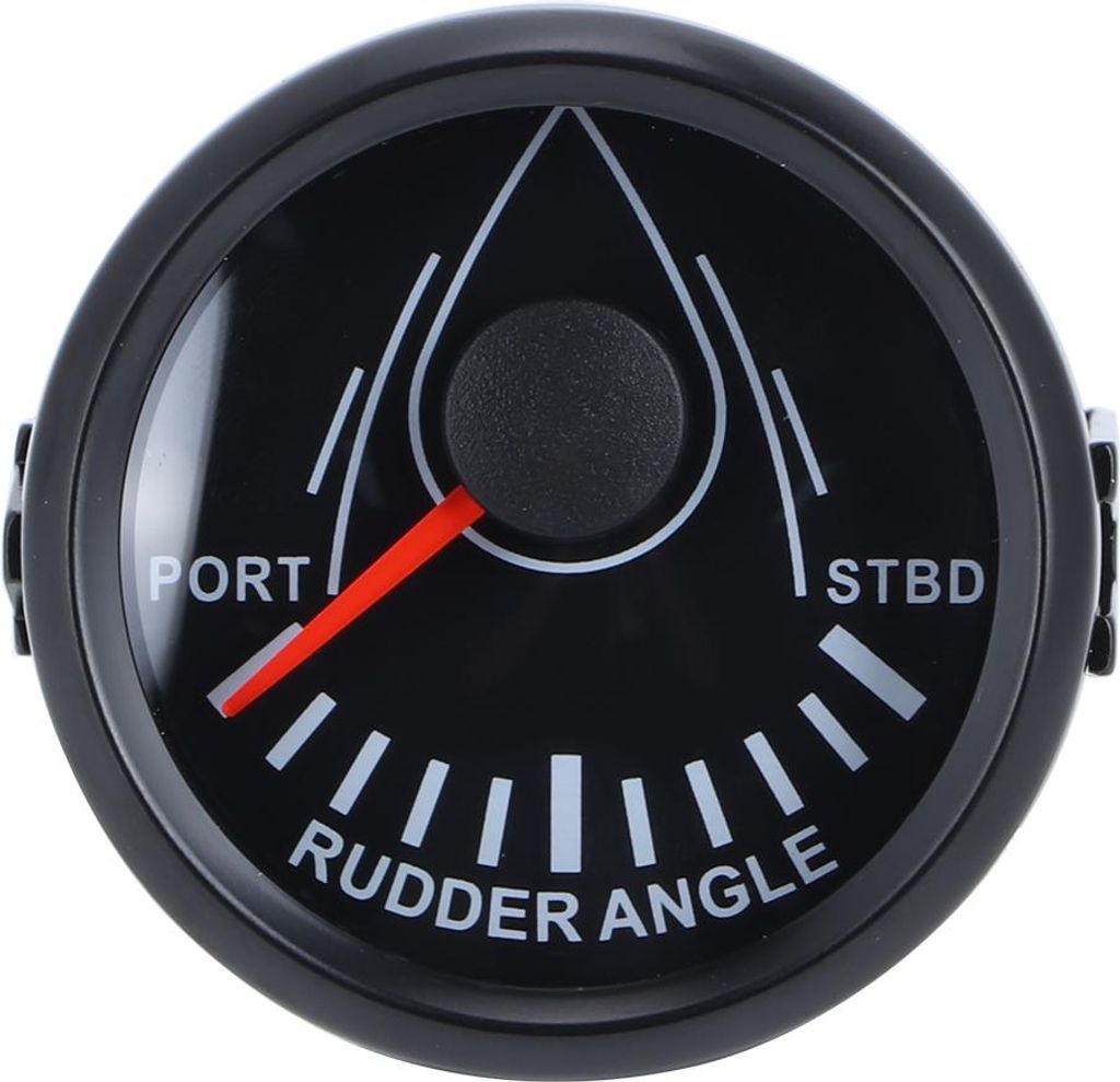 52 mm Universal-Ruderwinkelanzeige für Boote, 0–190 Ohm, Signal mit Sensor, 9–32 V, Hintergrundbeleuchtungsanzeige für Yachten, schwarzes Zif...