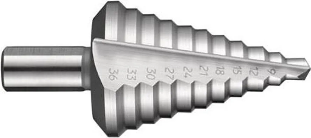 Mèche étagée multifonction 9-36mm HSS pour tôles et métaux fins