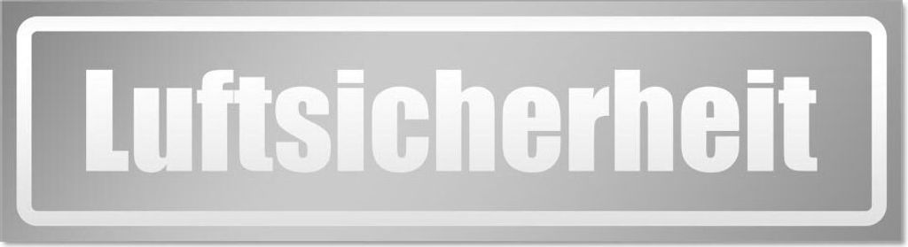 Kiwistar Luftsicherheit invertiert Magnetschild Schild magnetisch - 30cm Silber - Magnetfolie für Auto PKW Kfz