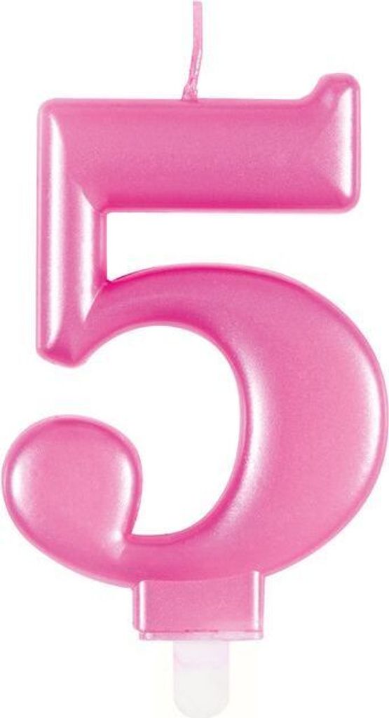 Auswahl Zahlenkerze Pink Metallic Zahl 0-9 Produktbild 
